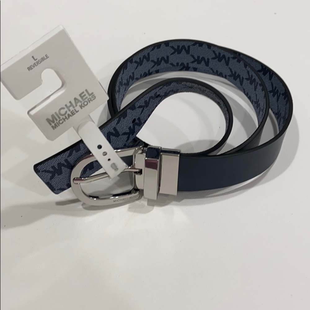 Micheal Kors Signature reversible belt Blue LG